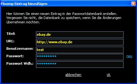 Neuer Eintrag